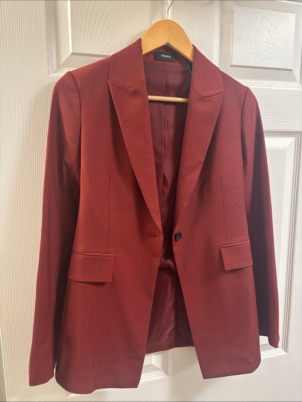 Theory Men's Rust-Red Single-Button Blazer